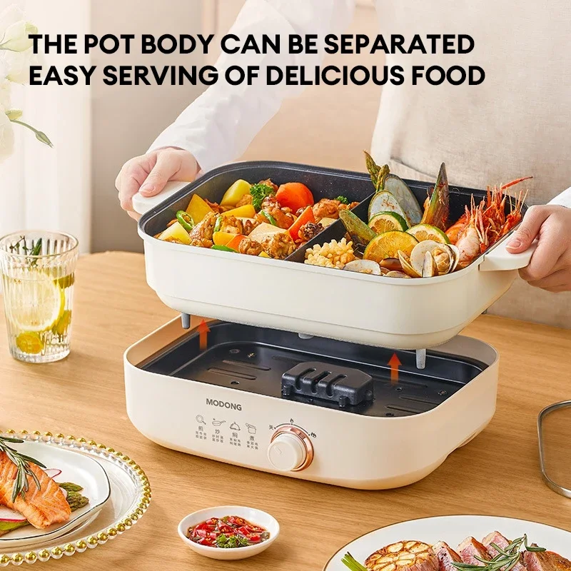 Double duck multifunctional split electric hot pot Yuanyang pot 5 liters 3
