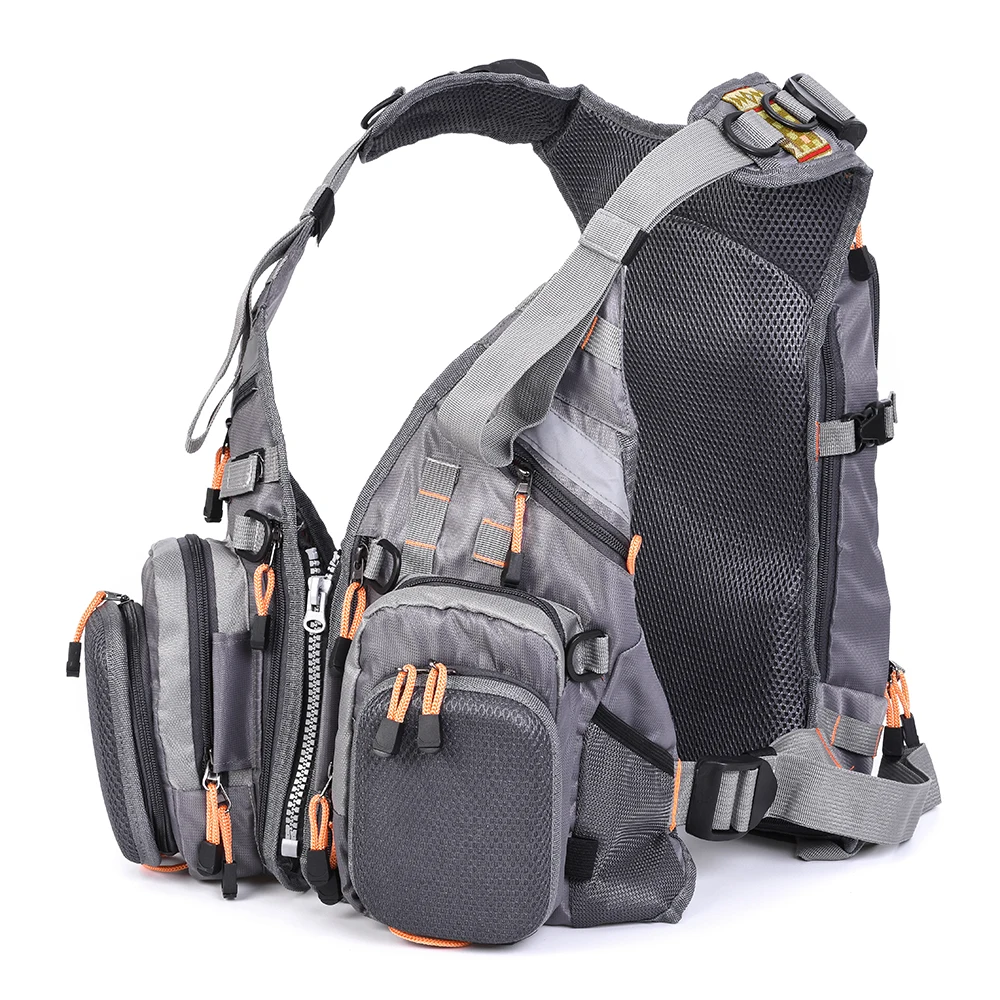 Veste de pêche à la mouche FX mesh multifonction - Sac à dos intégré séchage rapide équipement pêche
