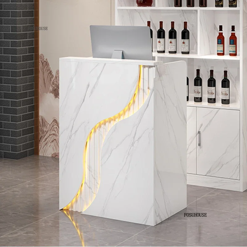 Nordic Mini Reception Desks Office Furniture Small Cashier Desk Simple Hair Salon Beauty Salon Counter Front Desk Bar Table S