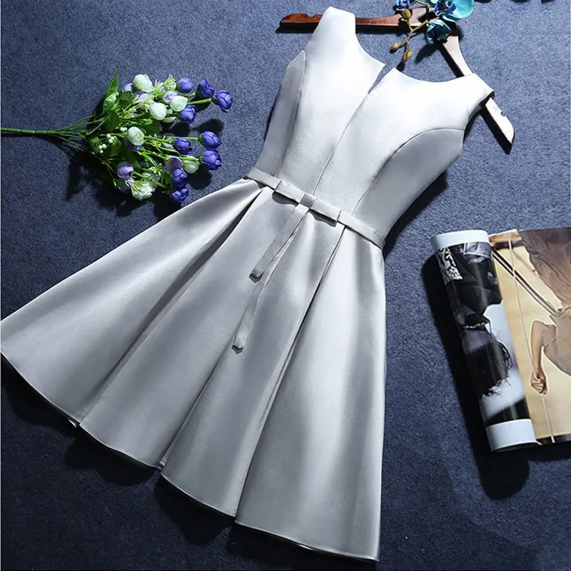 Cocktail Dress Evening Dresses Simple Satin Short Cocktail Dresses Bridal Banquet Gowns Womens Party Formal Dress Homecoming Dress Lace Up Bridesmaid Dresses