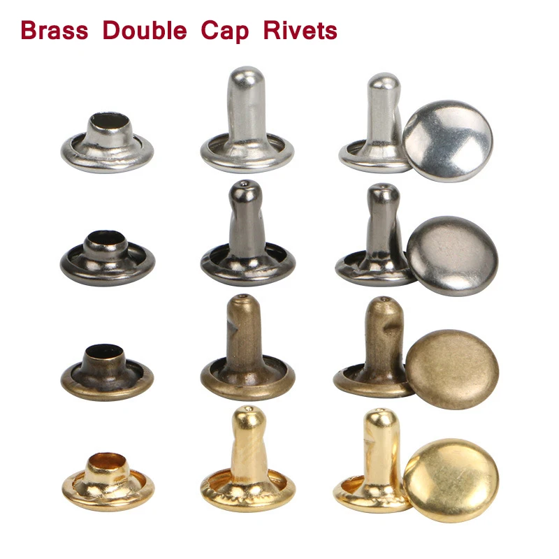 5-12mm Brass Double Cap Rivets Punk Clothes Studs Round Rivet Tachas for Leather Craft Bags Belt Garments Hats Shoes Wallets 5-12mm Brass Double Cap Rivets Punk Clothes Studs Round Rivet Tachas for Leather Craft Bags Belt Garments Hats Shoes Wallets