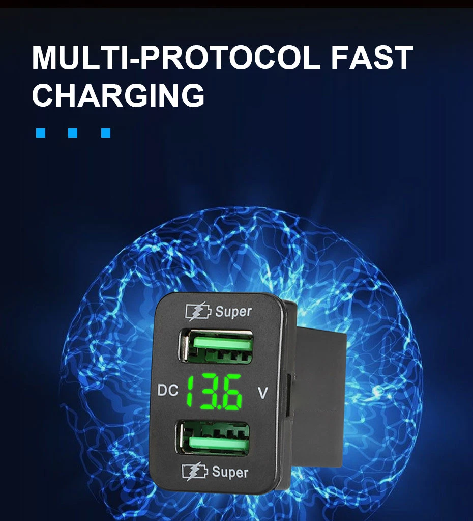 SEAMETAL 12-24V Eingang Auto Ladegerät USB Typ-C PD 36W Dual Ports Schnelle Lade auto Telefon Ladegerät Modifizierte Power Adapter für Toyota – Detail 2