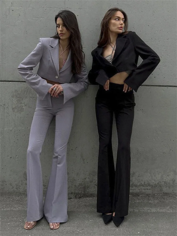 

Zabrina Fashion 2 Piece Blazer Set For Women Long Sleeve V-Neck Top And Pant Suits 2023 Sexy Y2K High Street Casual Outfits