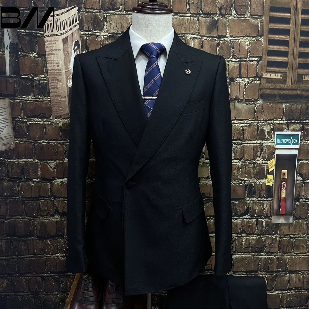 Men's Classic Formal Wedding Suit Handsome Single Row, One Button Suit, Host Suit Contains Blazers, Pants Vests, Groom Groomsman
