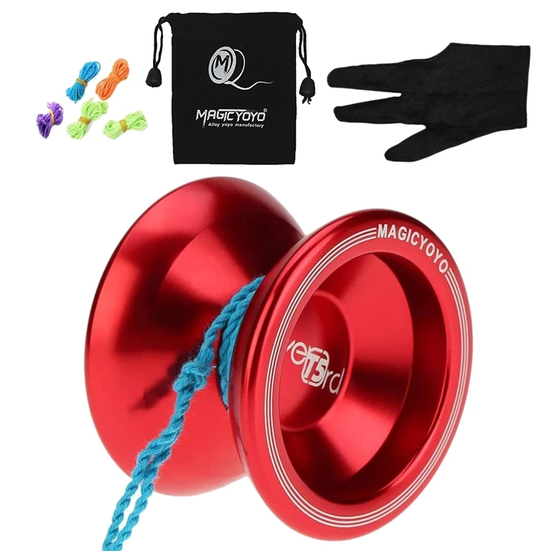 

New-MAGICYOYO Unresponsive Yoyo T5 Overlord Aluminum Professional Yo-Yos Yoyo Balls With 5 Strings Gloves With Yoyo Bag