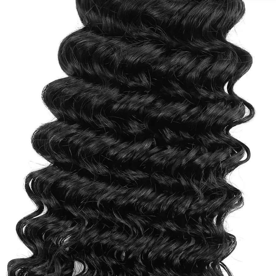 32 Inch Human Braiding Hair For Boho Braids Natural Color Deep Water Wave Bulk Human Hair For Braiding No Weft Wet And Wavy 110g 2