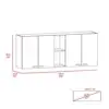 Portofino 150 Wall Cabinet,  Double Door, Two External Shelves, Two Interior Shelves Black 2