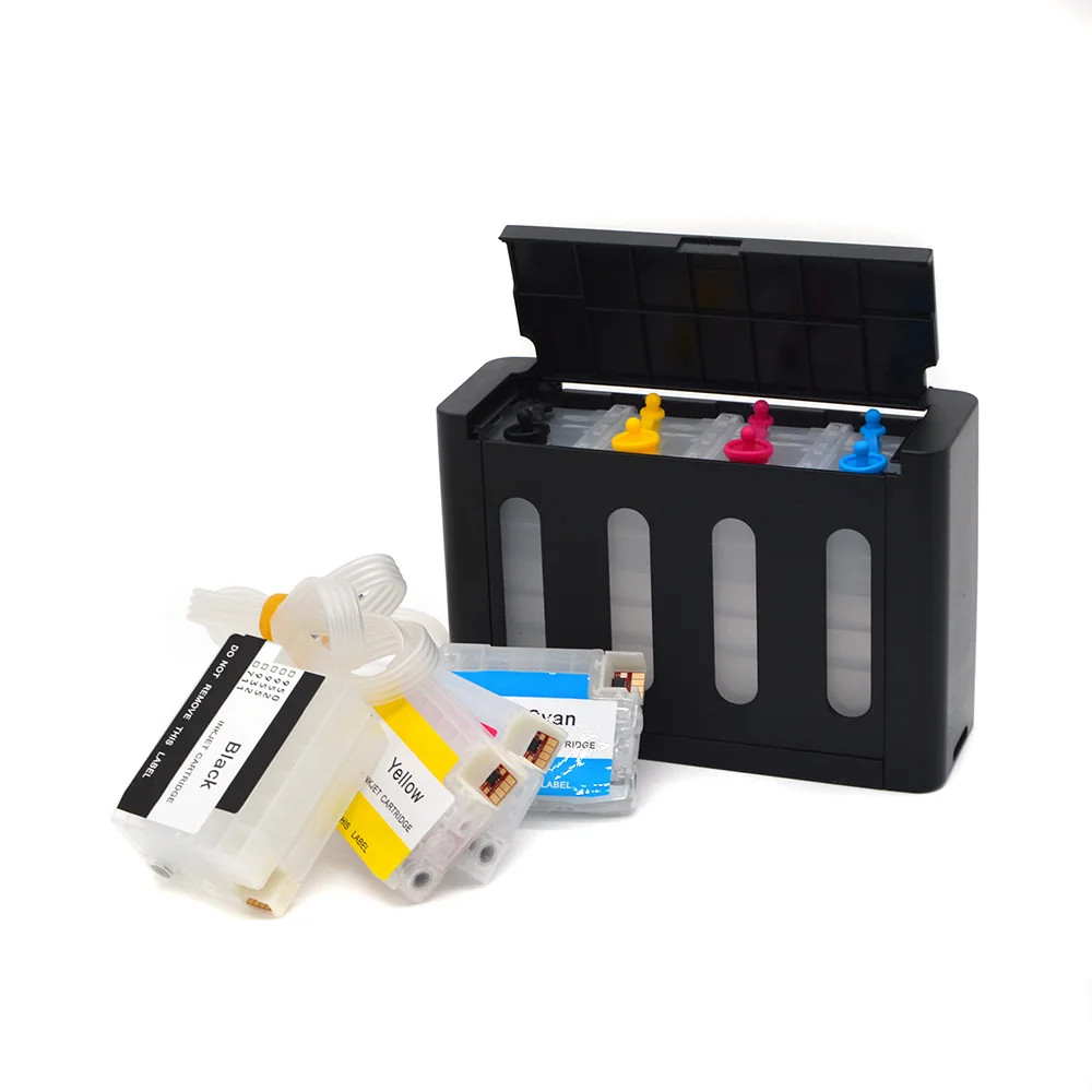 HP 오피스젯 프로 9010 9012 9015 9016 9018 9019 9020 9025 프린터용 4색 CISS 시스템 (자동 리셋 칩 포함)