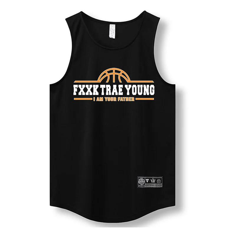 New Loose Men Running Vest Outdoor Basketball Gym Sleeveless Letter Print Shirt Comfort Quick Dry Fitness Bodybuilding Tank Tops