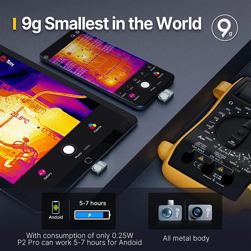 P2Pro 적외선 열화상 카메라, 자동차 수리 진단,-20 ℃ 600 ℃