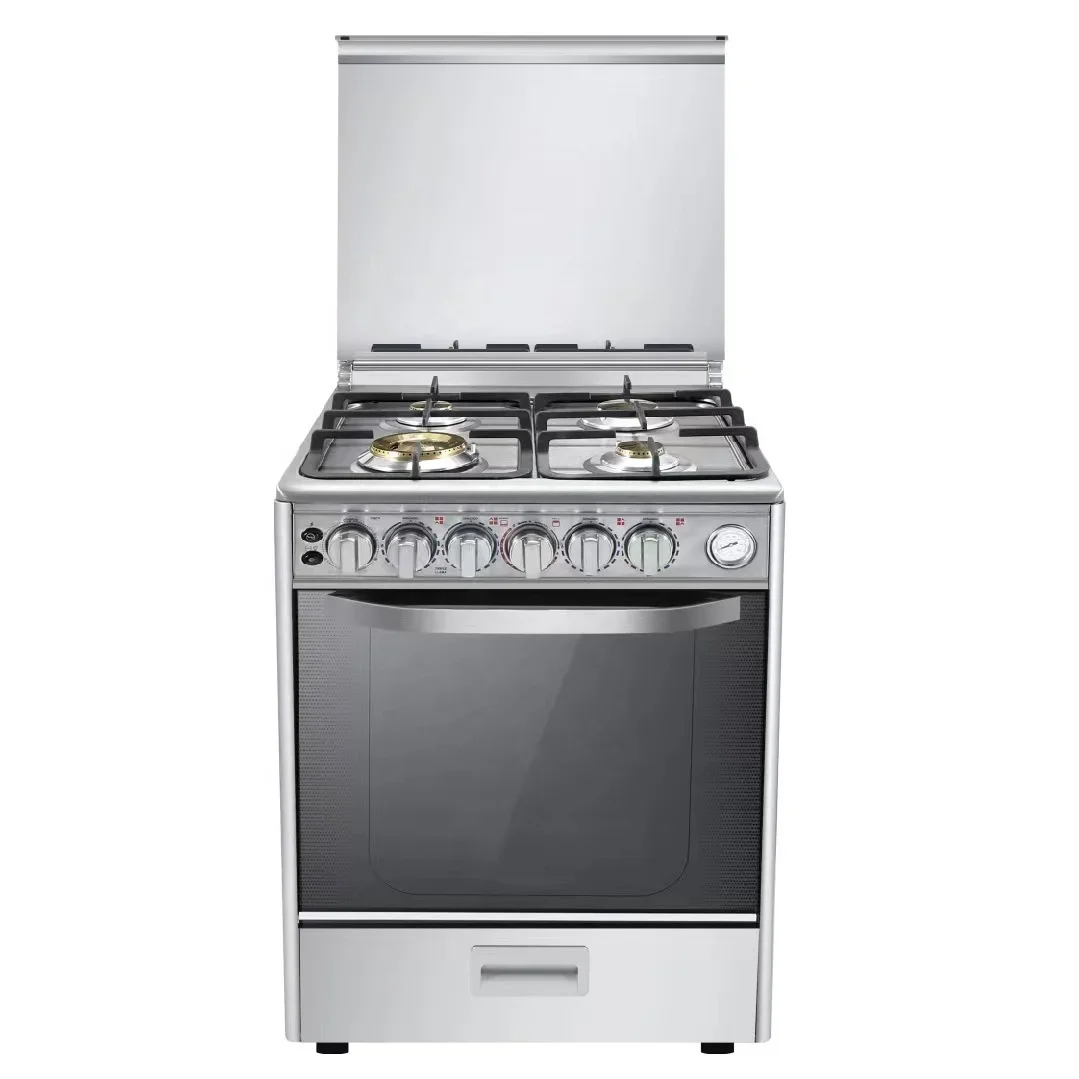 Gas Stove With Oven, Upright Connected, 6-6, 4-burner Multifunctional Integrated Oven
