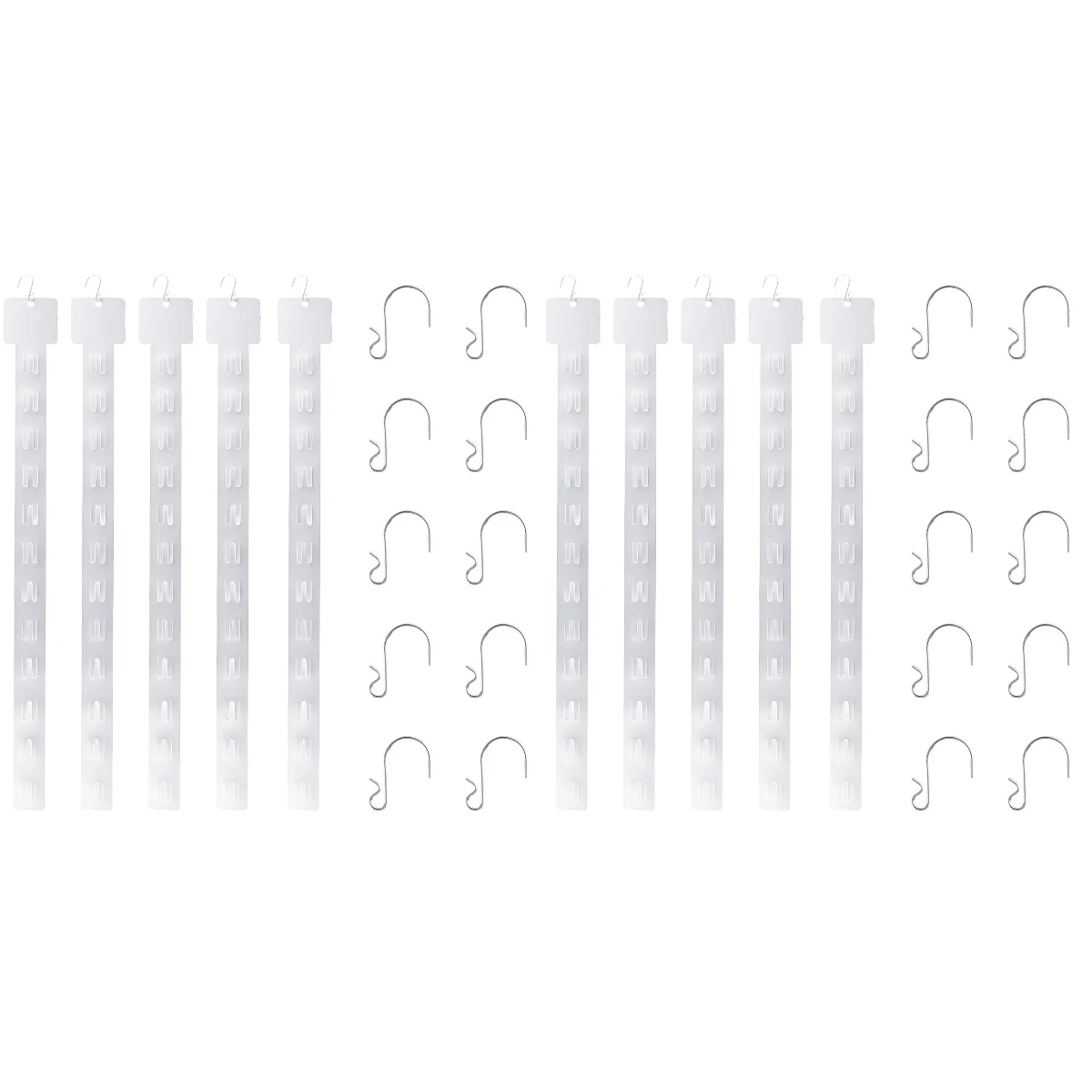 100 pcs Hanging Merchandising Strip Display Plastic Clip Strips for 7 items 