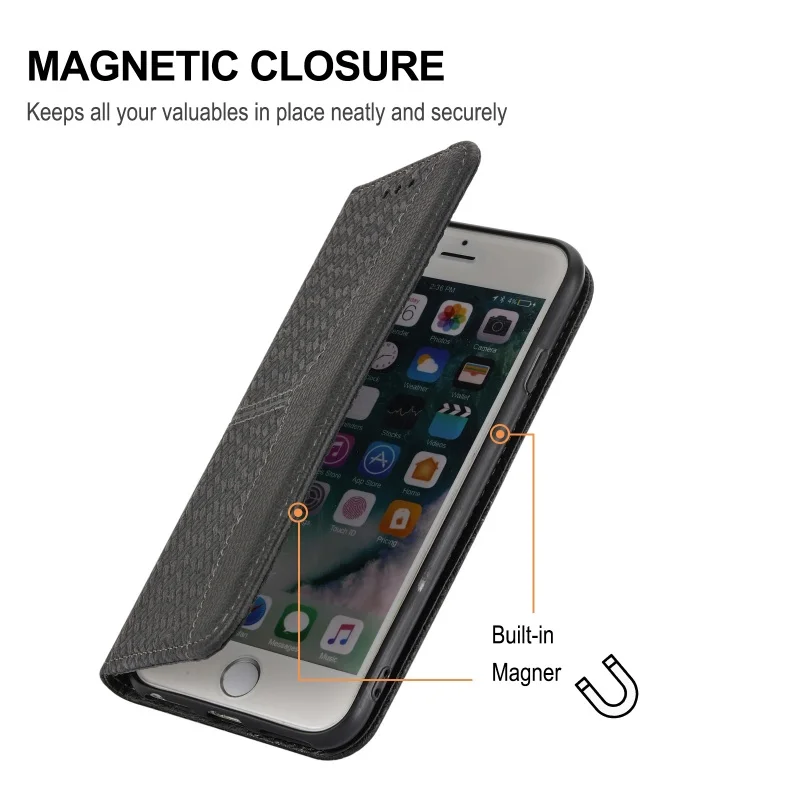 Deluxe Flip Leather Wallet Phone Case with Card Holder