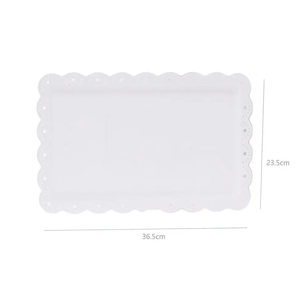 3Pcs Serving Trays Rectangle Dessert Tray Plastic Platters Flat Cookie Cupcake Serving Tray Birthday Tea Party Wedding Decor