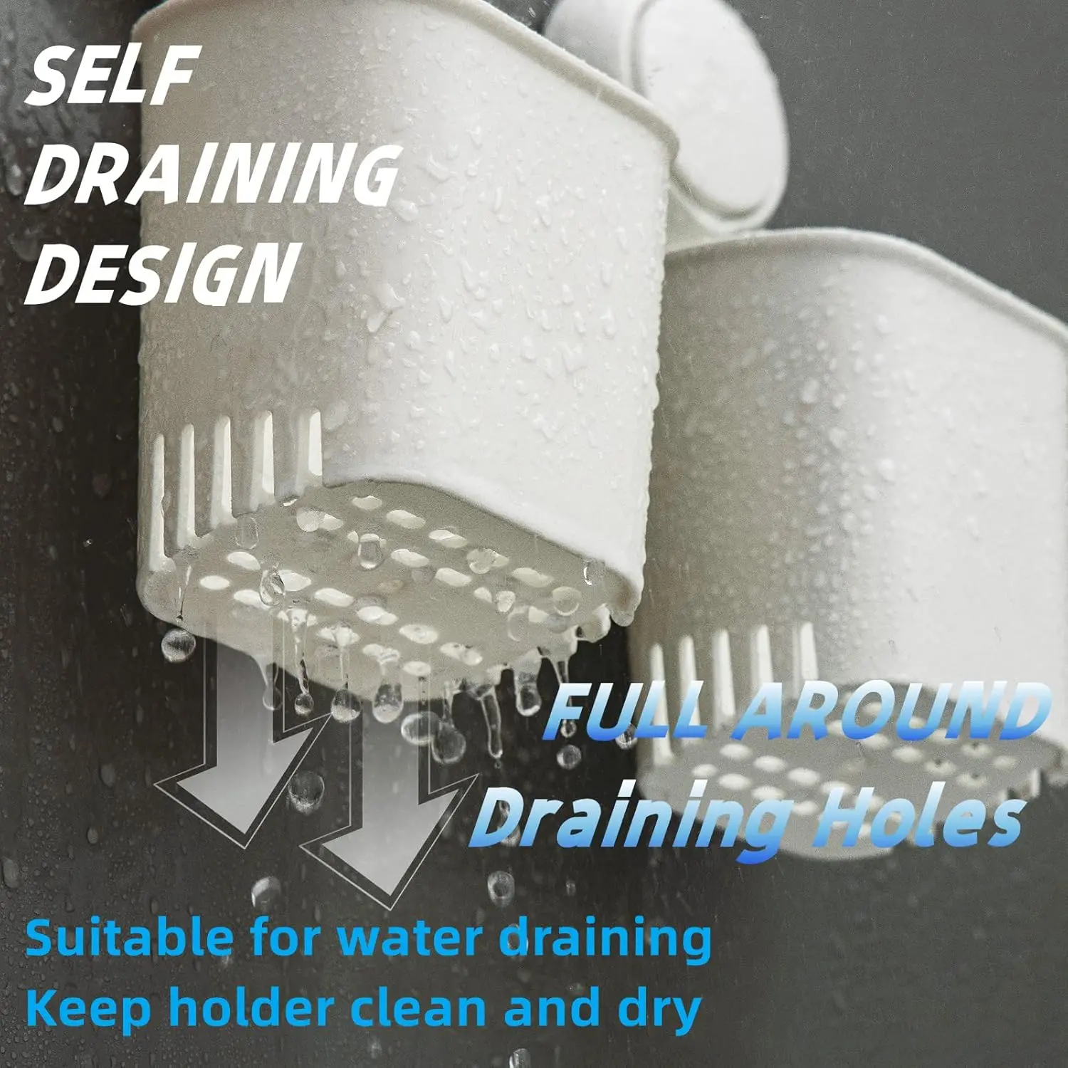 TAILI Wall Mounted Toothpaste Holder Drain Rack Toothpaste Toothbrush Storage Rack Bathroom Daily Necessities Organizer