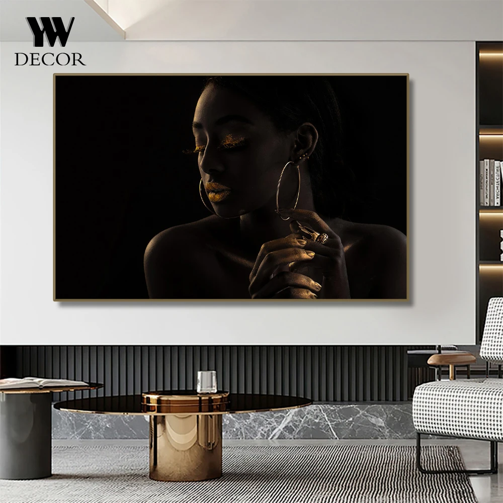 

Modern Art Black Women Beauty Canvas Painting Wall Picture Painting Home Decor Fashion Personalized Gift