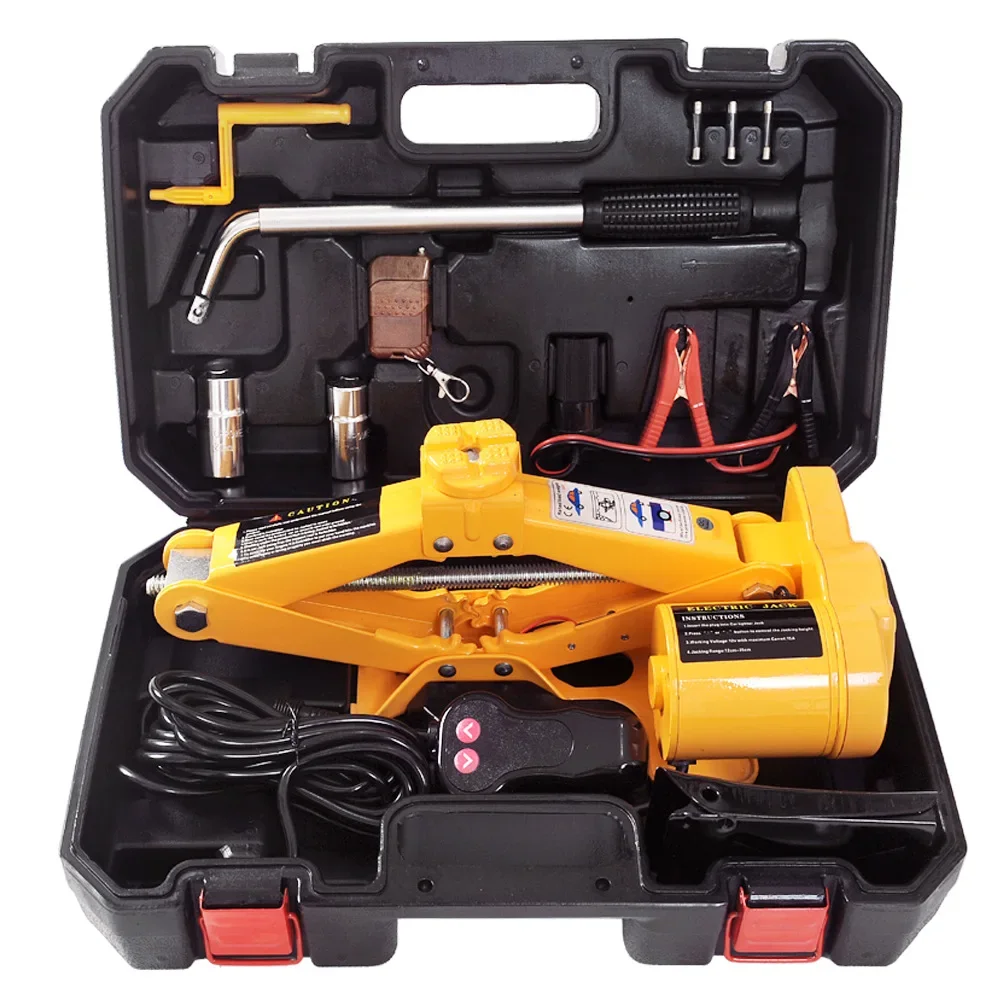 

Electric Car Jack Kit 2/3 ton 12V Floor Jack Scissor Repairing Set Hydraulic Auto Lifting Tool Kit with Storage Box for Car SUV