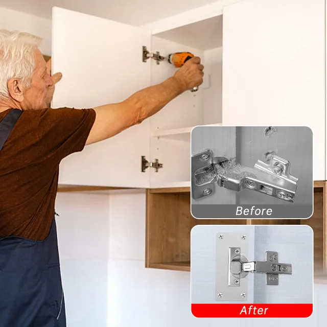 บานพับตู้1/5คู่แผ่นซ่อมตู้สแตนเลสบานพับตู้ครัวบานพับประตูตู้ซ่อมแผ่นบานพับตู้ 5