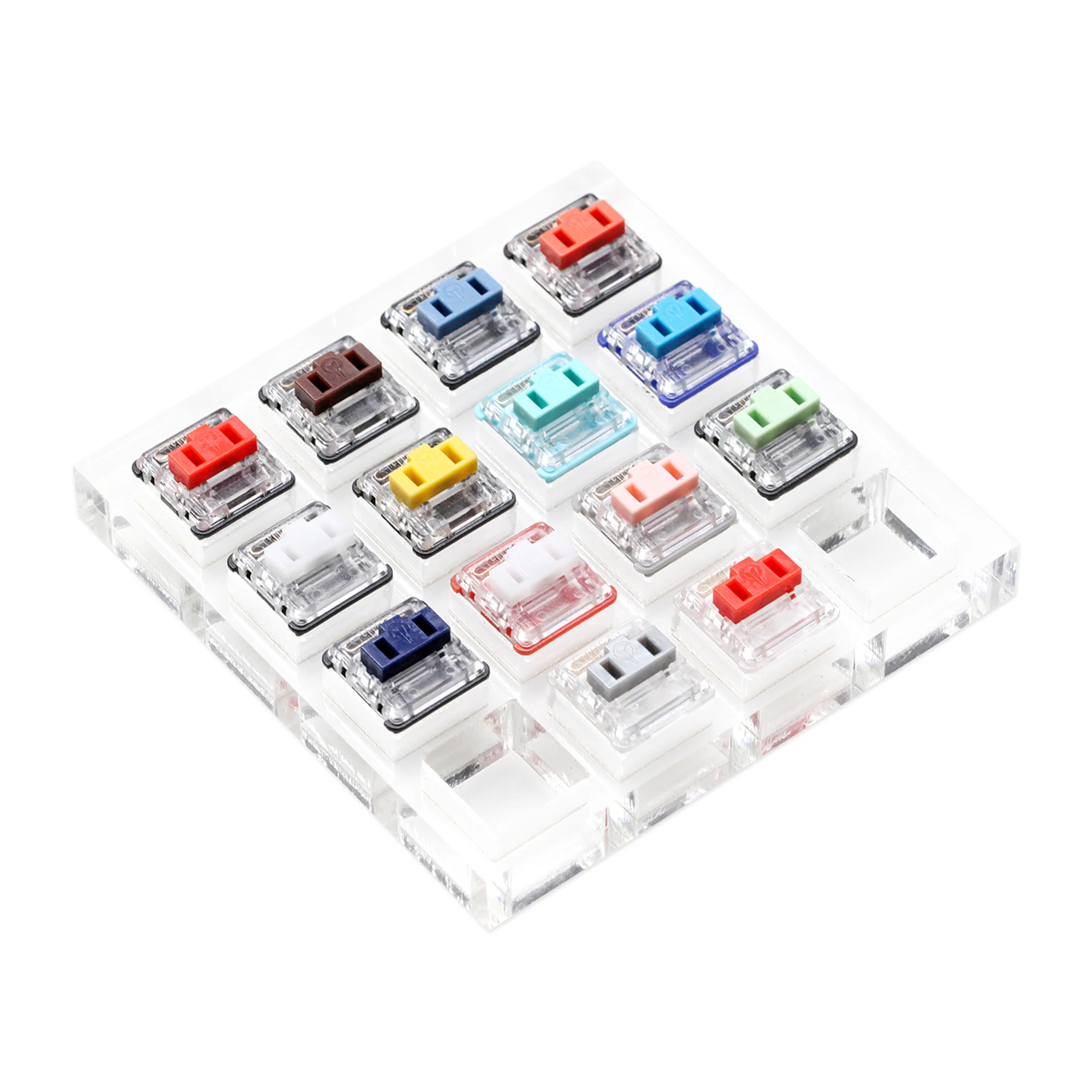 Acrílico Switch Tester para Teclado Mecânico Perfil Baixo Rgb Rosa Jade Marinha Cristal Vermelho Pro Prata Laranja 14 Kailh