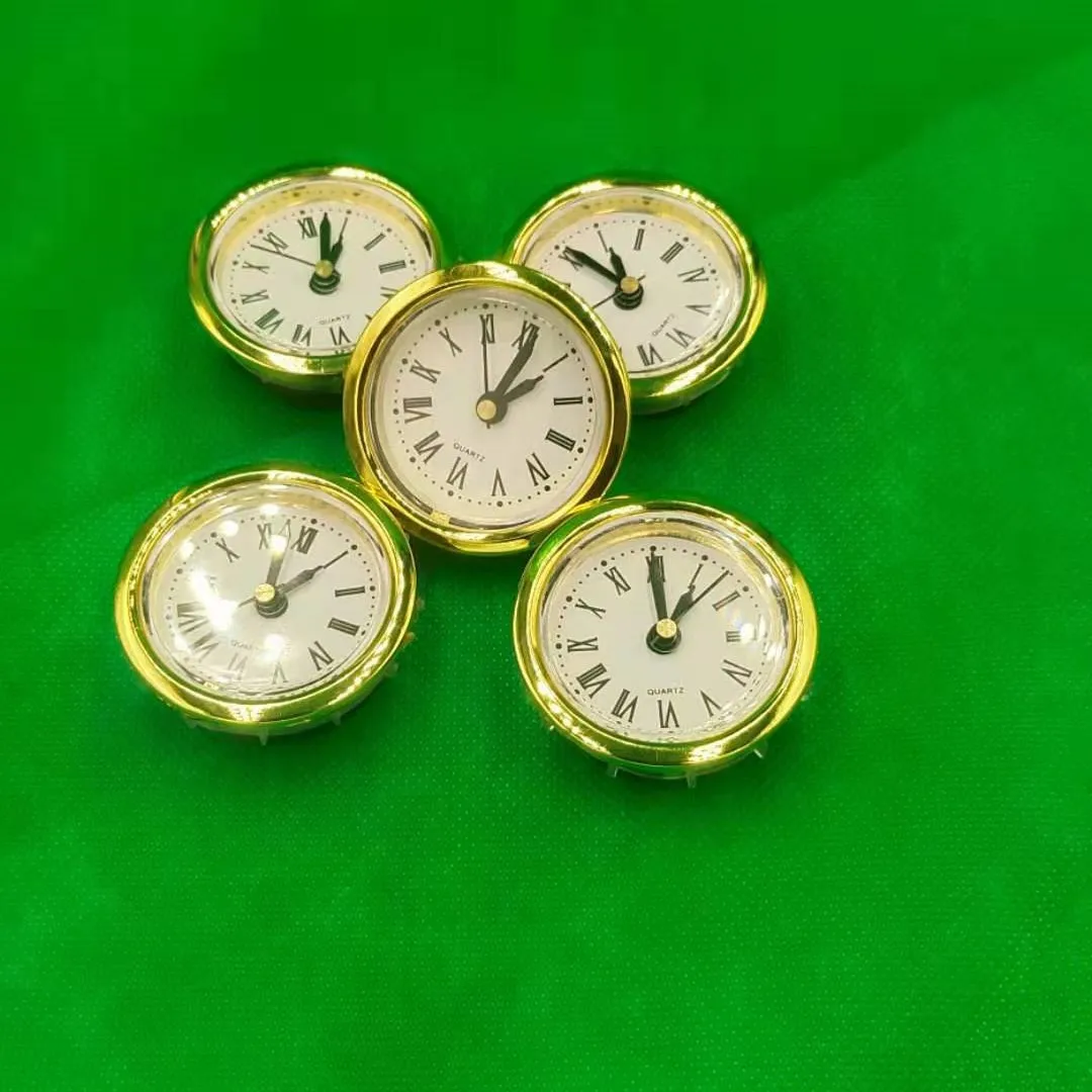 5PCS Gold Rim Diameter 50MM Insert Quartz Clock for Built-in Insert Clock Head DIY Desk quartz clock movement