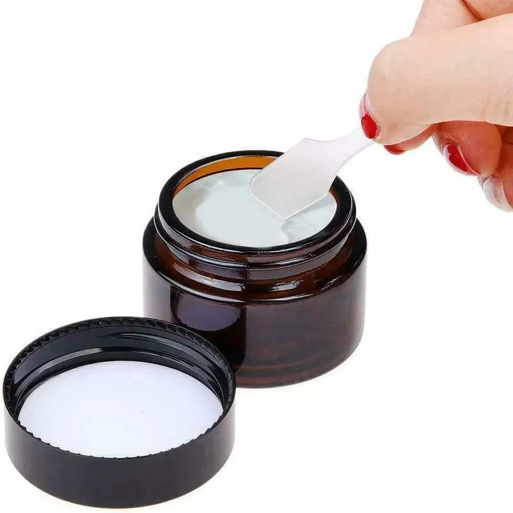 2pcs 5ml/10ml/15ml/20ml/30ml/50ml Glass Amber Cosmetic Face Cream Bottle Lip Balm Container Jar Pots Makeup Vials 3