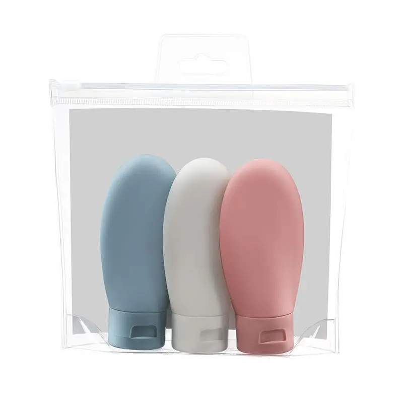 3pcs 60ml Nordic Style PE PP Women Hose Dispensing Bottle Portable Hotel Shampoo Shower Gel Travel Squeeze Lotion Combo Kit