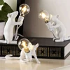 Modern LED Table Lights Resin Animal Rat Cat Squirrel LED Night Lights Mouse Table Lamps Home Decor Desk Lamp Lighting Fixtures 1
