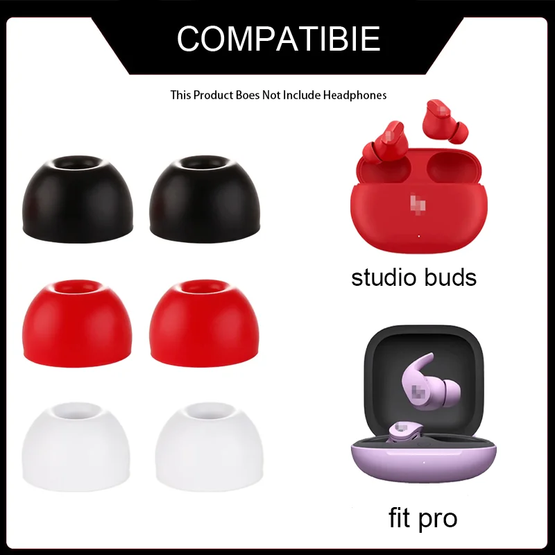 KUTOU Earbuds for Beat Studio Buds Wireless Headphones Eartips Fit Pro Silicone Earplug In-Ear Headphones
