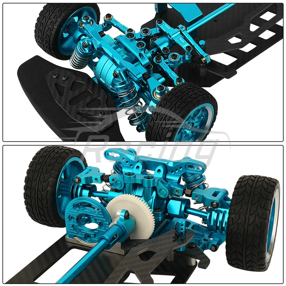 Chasis De Marco De Aleación De Metal Y Fibra De Carbono Con Amortiguador, Ruedas De Transmisión De Correa Para Tamiya TT02 TT-02 1/10 RC Car, Piezas Mejoradas - AliExprs