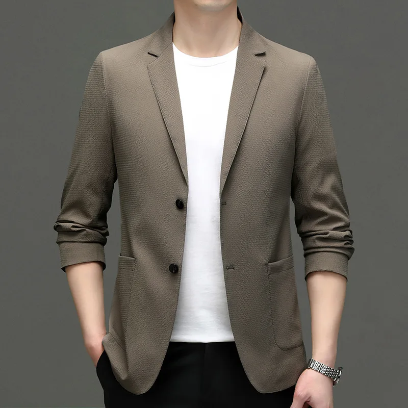 

SS5104-Suit men's thin casual sunscreen, elastic small suit spring and autumn single west jacket shirt summer