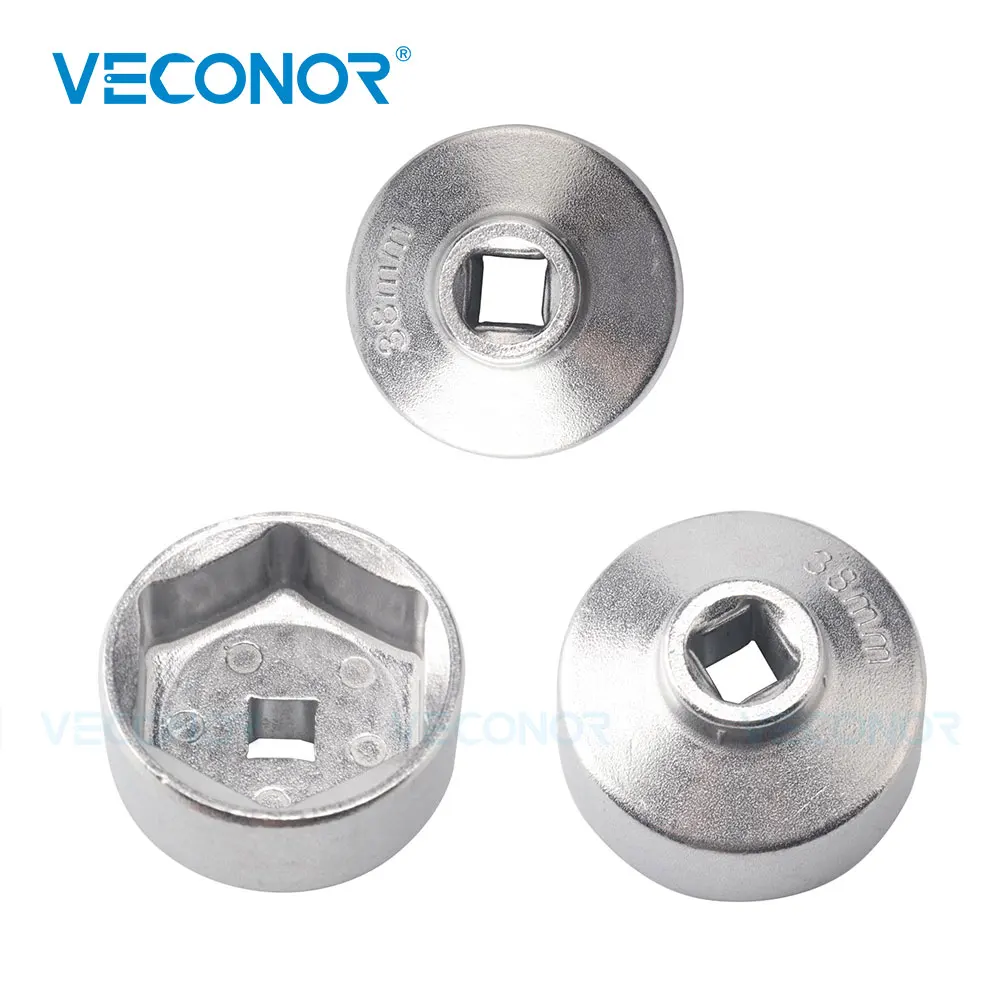 Oil Filter Wrench Cap Engine Filter Sleeve Tool Oil Filter Removal Wrench Socket Set with Special Spanner Portable Storage Case