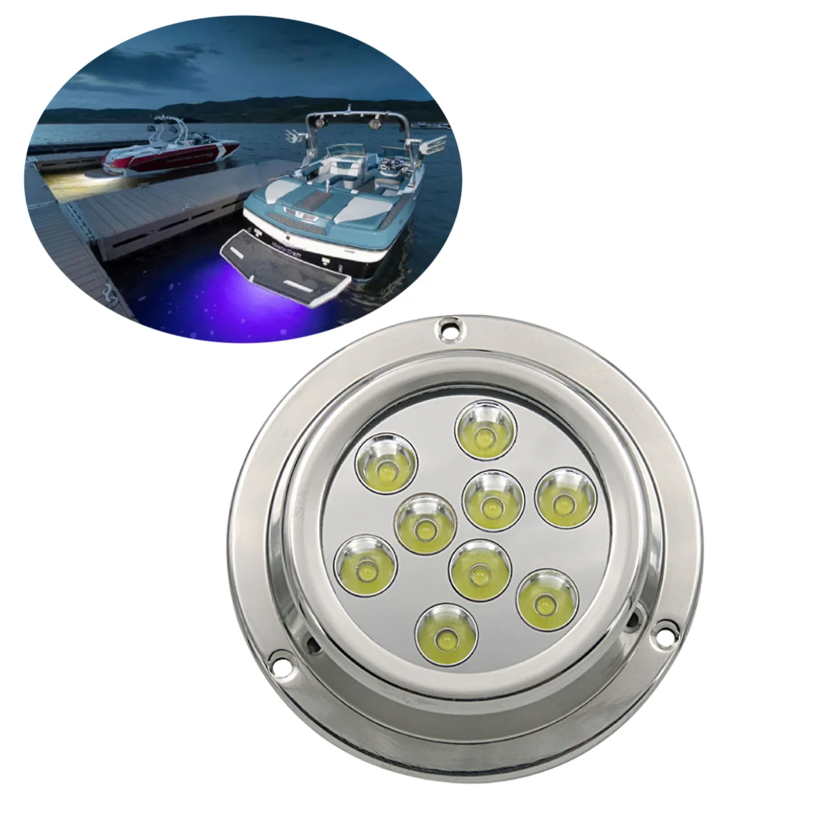 Underwater Boat Light Accessories 27W 45W Marine Submersible Fishing Navigation 136L Stainless Steel Sailing Signal Yacht Lights