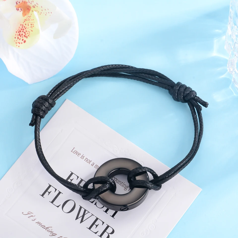 Bracciale Ricordo In Pelle Intrecciata Con Urna Per Ceneri – Acciaio Inox 316L, Per Uomo E Donna, 20-24 Cm