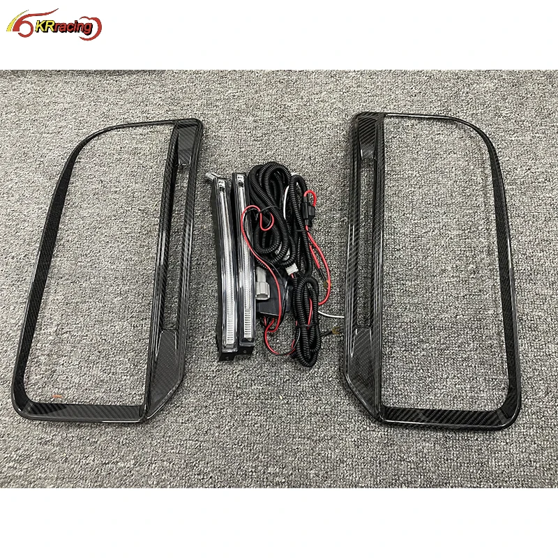 

G Class W464 Rock G900 Dry Carbon Front Bumper Fog Light Cover With LED For W464 G63 Front Bumper Covers W463A