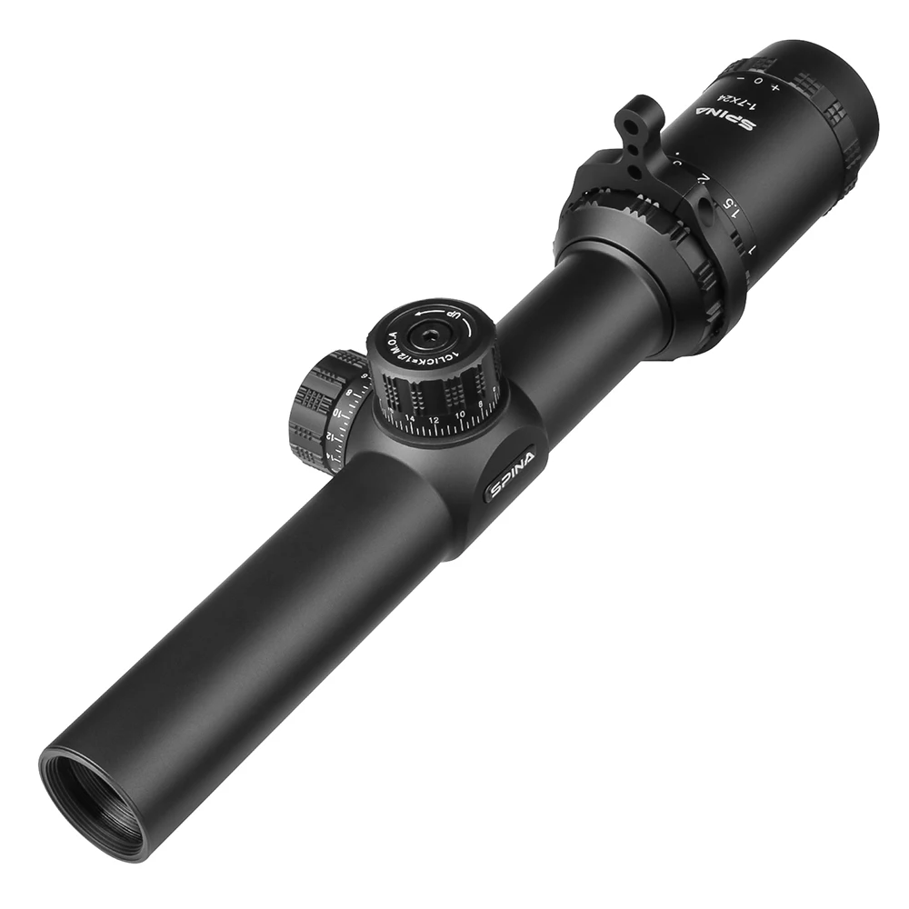 SPINA OPTICS HD 1-7x24 SFP 1/2 MOA Hunting Rifle Scope Short Dot Luneta CQB Riflescope .223 AR15 .308