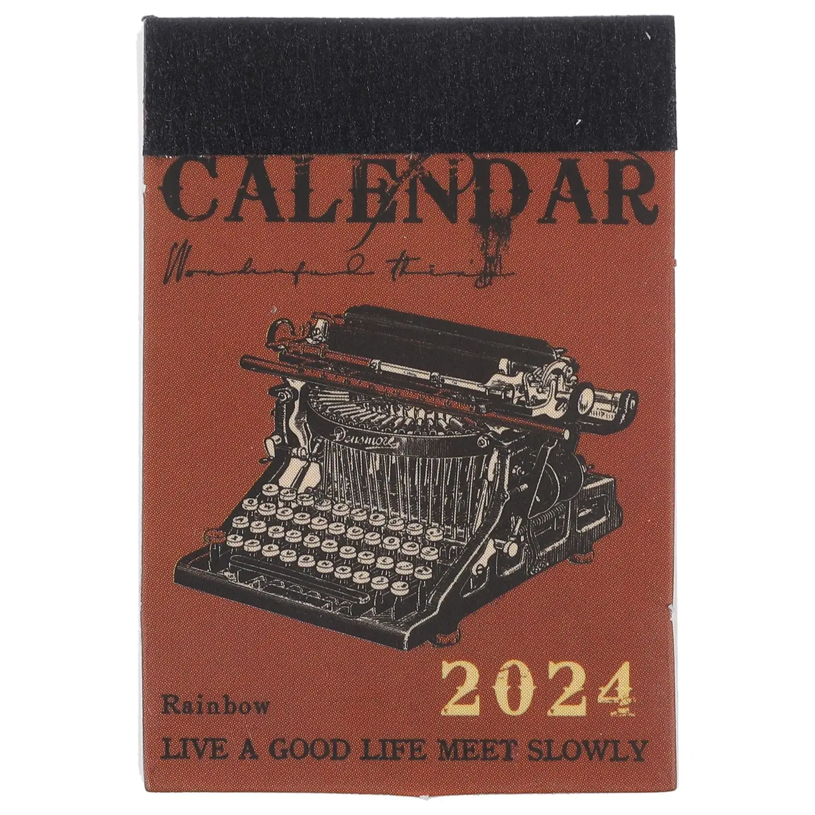 Mini Retro Calendar Miniature Tearable Calendar Standing Calendar 2024 Tabletop Calendar Memo Planner Scrapbooking Office Decor