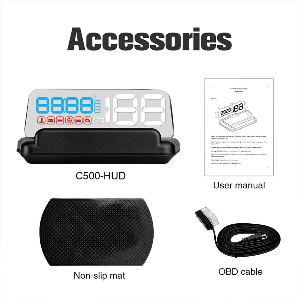 ֽ C500 OBD2 ڵ HUD  ÷  ӵ ͺ RPM  GPS Ʈ º ǻ T900    ڵ