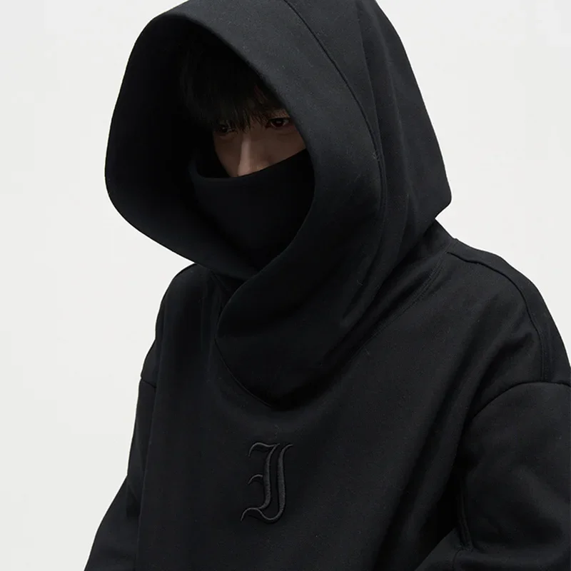

2023 Spring Men's Korean High Street Fashion High Collar Oversized Sweatshirt Gothic Harajuku style Casual Loose Hoodies for Men