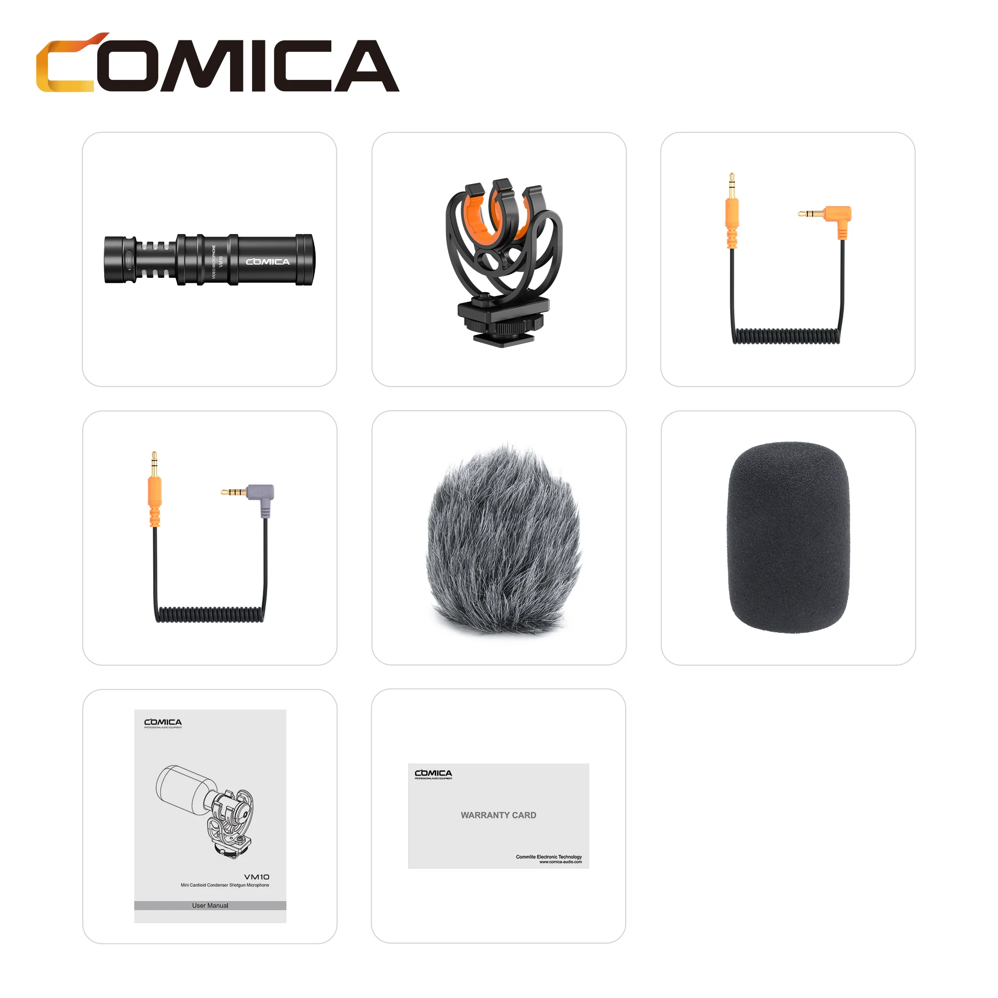 VM10 Mini Cardioid Condenser Shotgun Microphone Full Metal Design Plug and Play