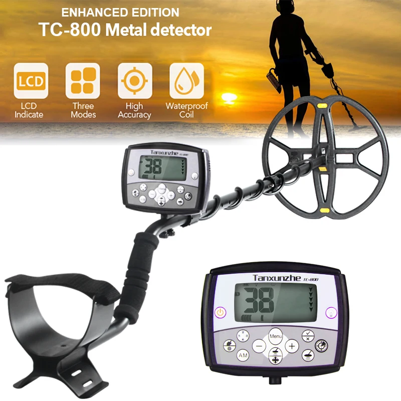 TC 800 Metal Detector 12 8 Inch Underground Professional Depth Search Finder Gold Detector Treasure Hunter