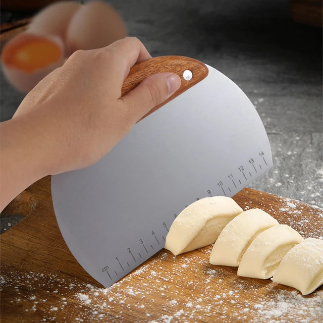 Stainless Steel Pastry Cutter Flour Pastry Scraper Chopper Scale