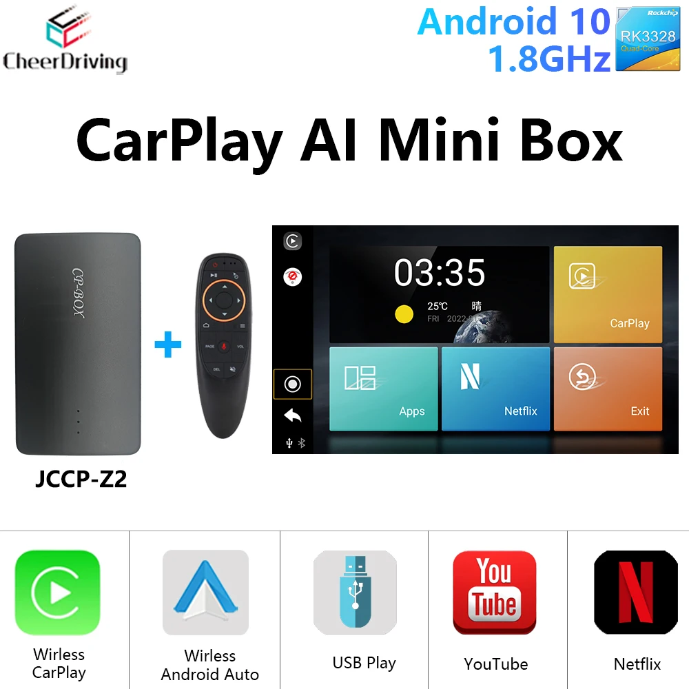 WirelessCarPlayAdapterCarMultimediaPlayerAndroidAutoCarPlay
