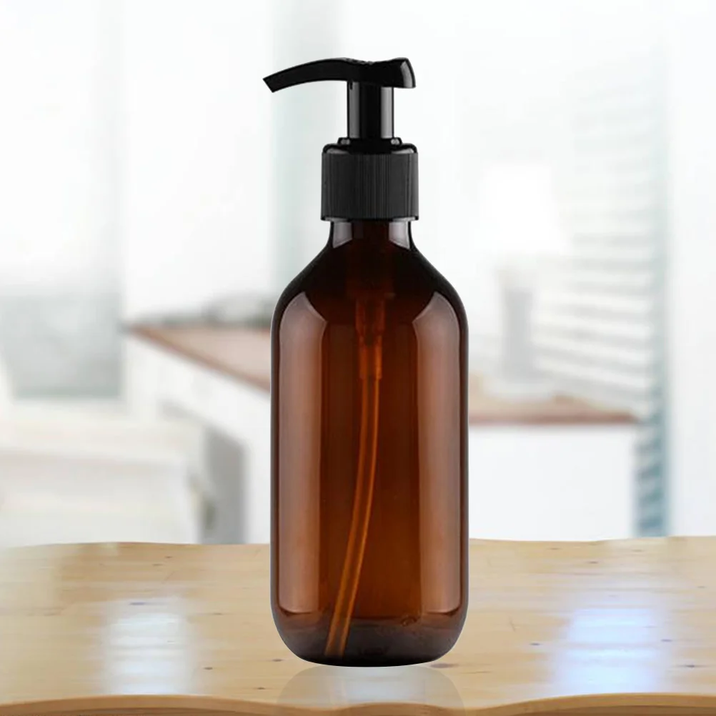 300 Ml Soap Dispenser Pump Hand Refillable Squeeze Bottles Liquid Sample Containers Brown Travel 4