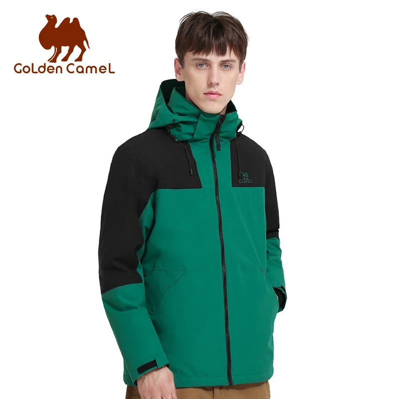 

GOLDEN CAMEL Outdoor Hiking Jackets Women 3 in1 Detachable Windbreakers Waterproof Warm Fleece Jacket for Men's Winter Coats -5℃