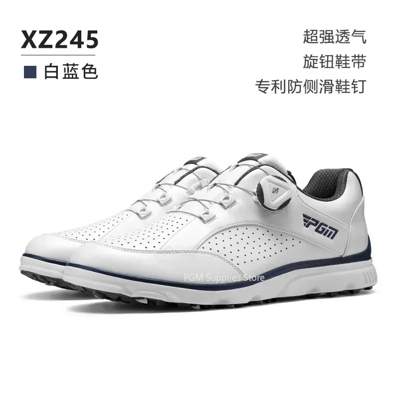 Golf Shoes PGM Men Golf Shoes Knob Shoelaces Anti-side Slip Waterproof Sports Shoes Sneakers XZ245