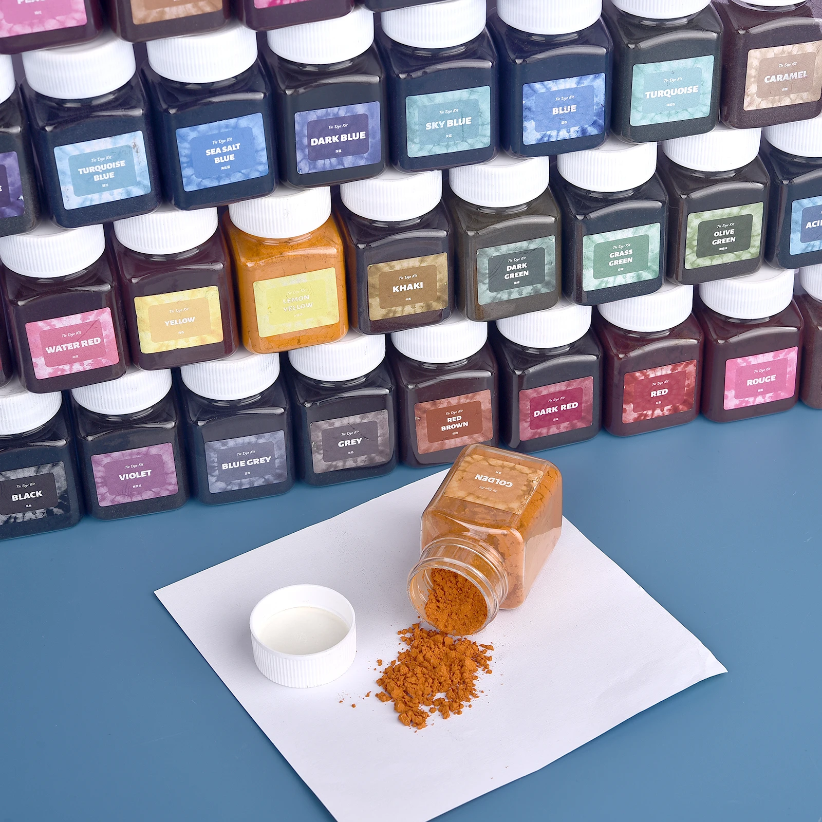 50ml 섬유 염료 파우더 의류 복원 염색 리노베이션 린넨 청바지 면 청바지 타이 염색 DIY