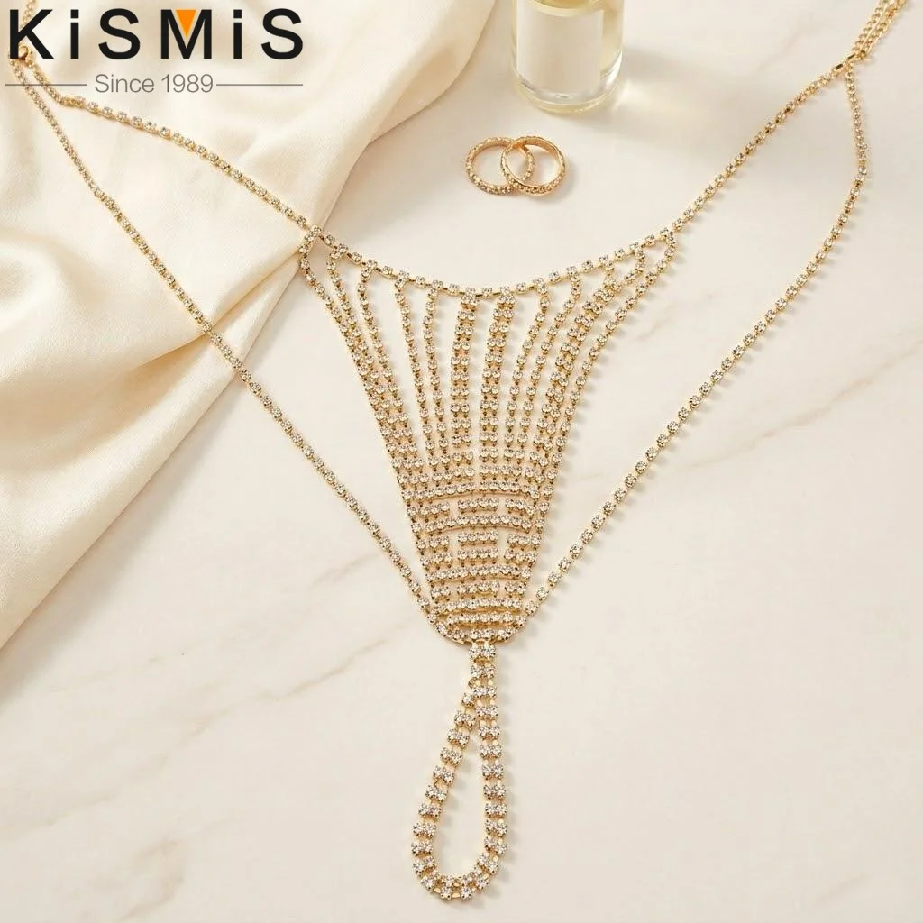 Body Chain Jewelry for Women Rhinestone Crystal Waist Chain Belly Chain Thong Bikini Underwear Sexy Beach Accessory Trend