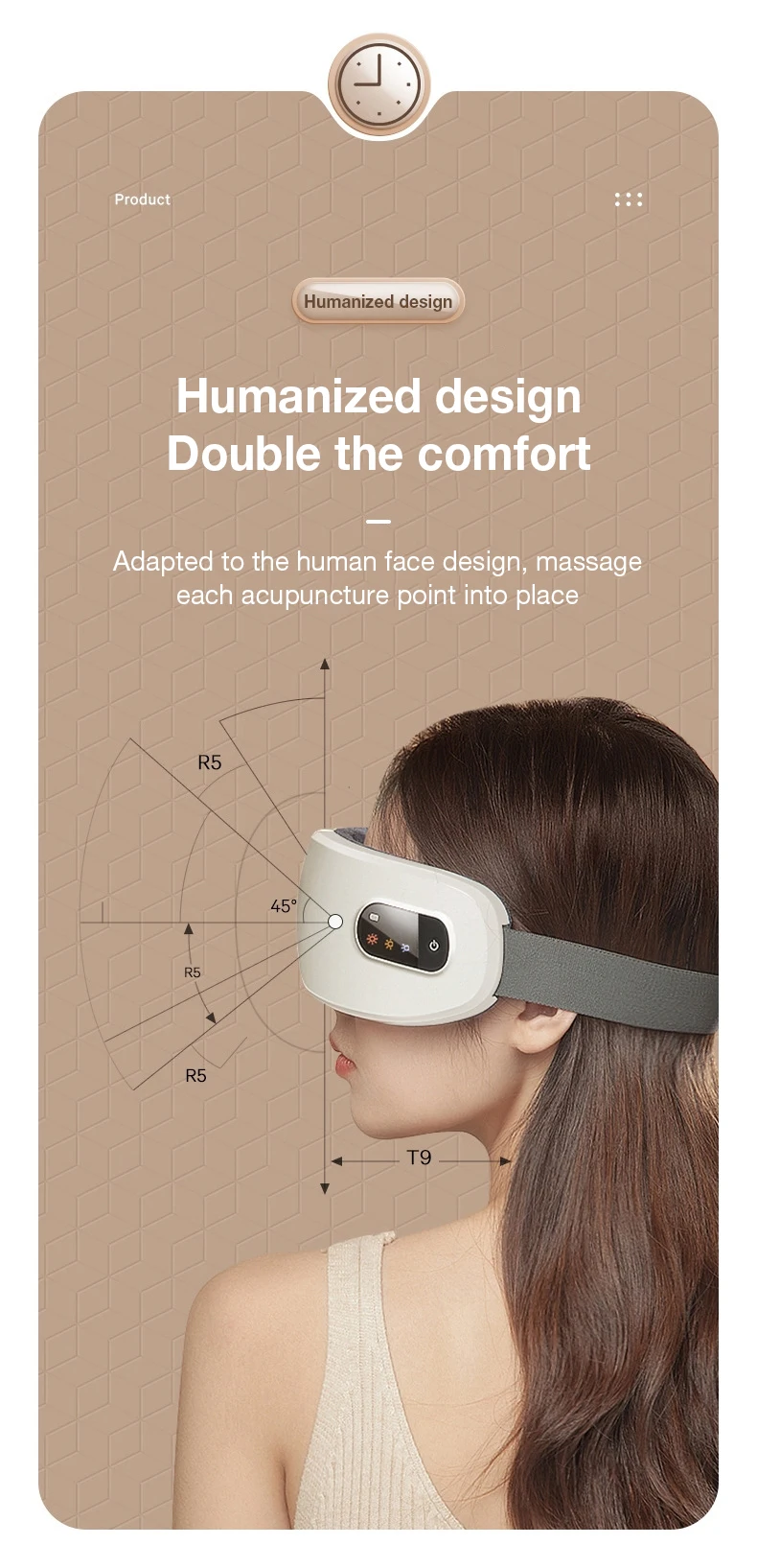 Eye Massager with Heat, Vibration Bluetooth Music Smart Heated Eye Massager, Adaptive Temple Massage for Eye Relax, Improve Eye Circulation, Reduce