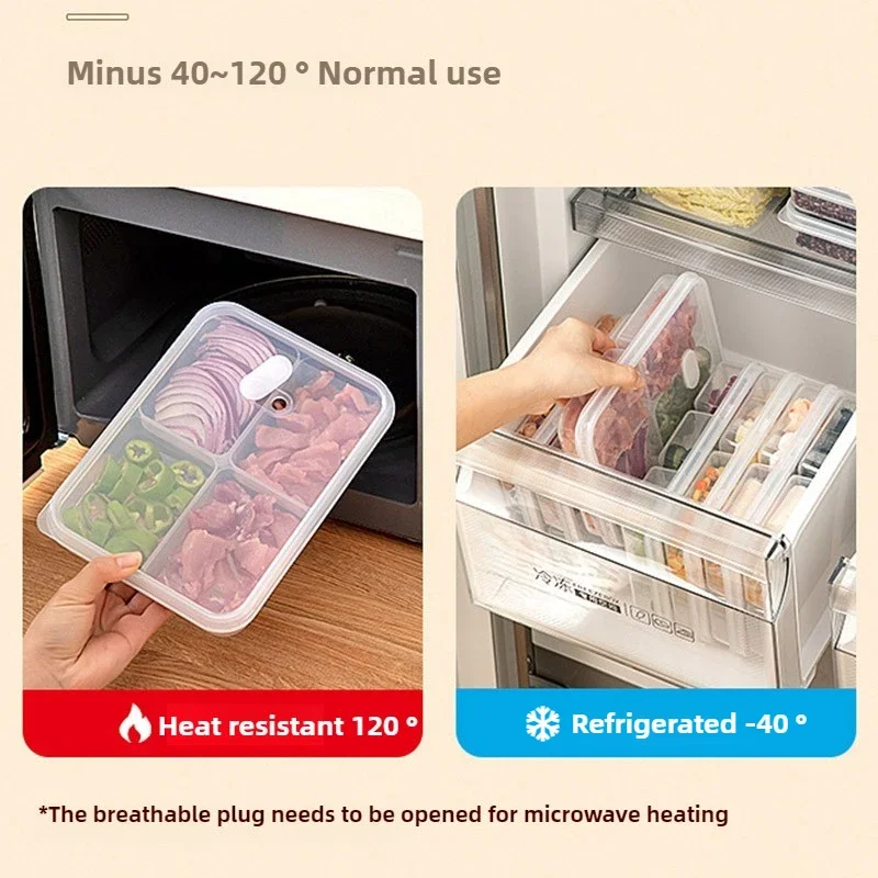 Food Preservative Box Compartment Fruit Vegetable Storage Box Refrigerator Organizer Meat Onion Ginger Kitchen Tool 6