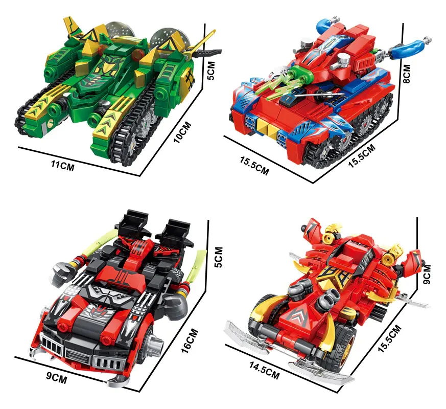 

3-in-1 Military Tank Building Blocks War Robot Dinosaur Bricks Model WW2 Weapon Soldiers Toys For Boy Birthday Gift